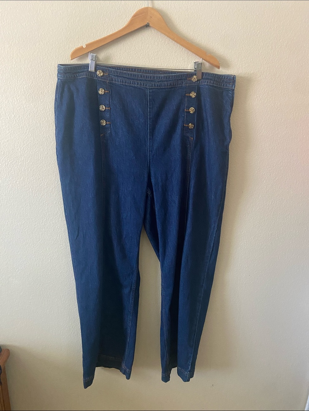 ON.34th High-Waist Dark Blue Sailor Wide Leg Jeans
